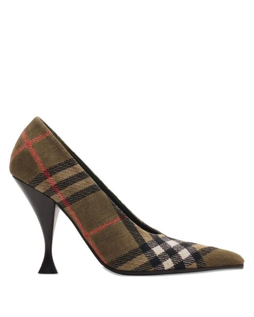 Burberry Brown Checked Pointed-Toe Pumps
