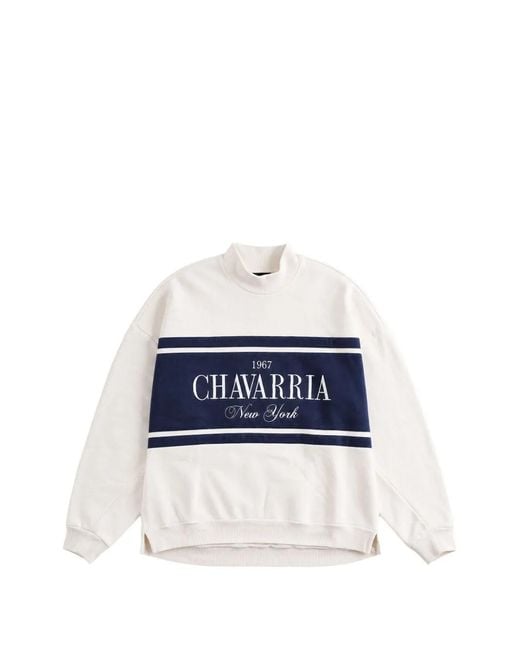 Willy Chavarria Blue Gilroy Crew-Neck Sweatshirt for men