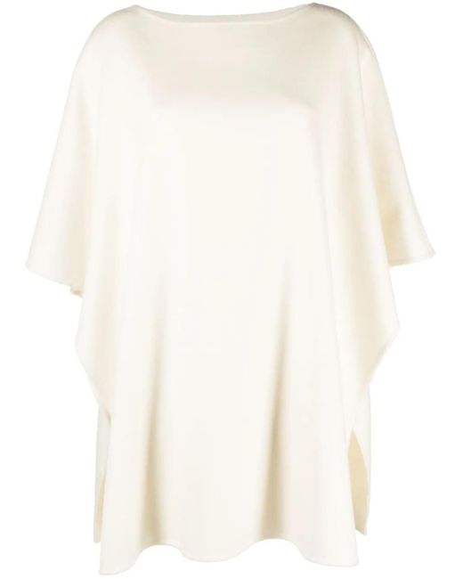Fabiana Filippi White Boat-Neck Knit Poncho