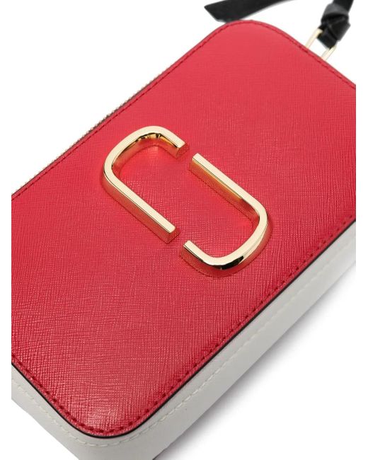 Marc Jacobs Red Americana Snapshot Leather Shoulder Bag