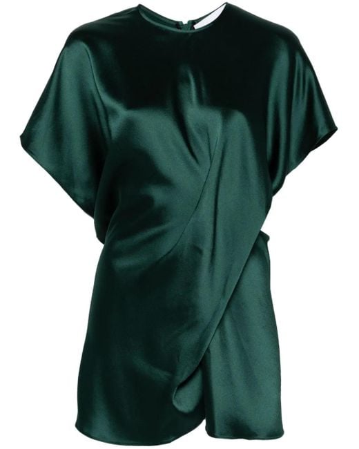AZ FACTORY Green Gathered Crepe Blouse