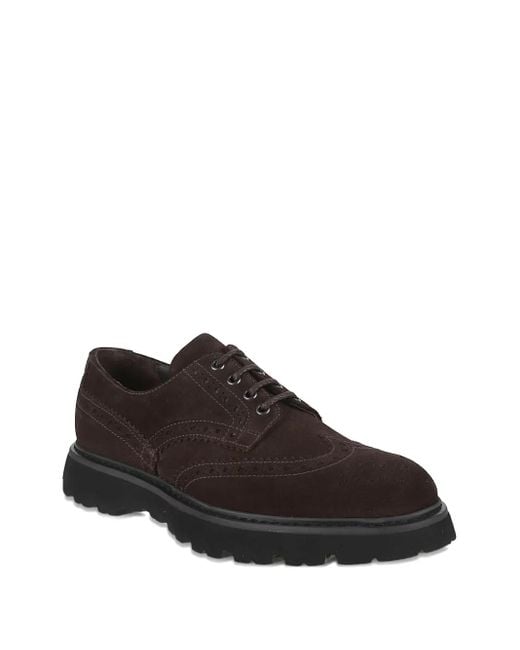 Doucal's Brown Wingtip Derby Shoes for men