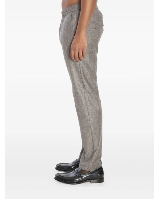 Barena Gray Tosador Bita Elasticated-Waistband Wool Trousers for men