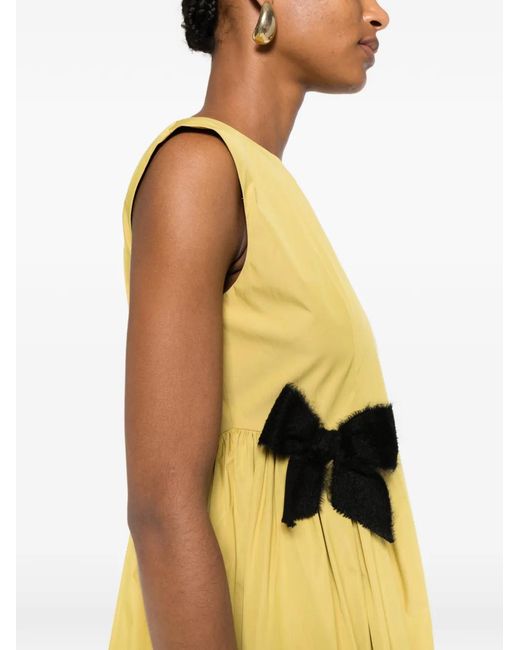 Parlor Yellow Bow-Detail Sleeveless Midi Dress