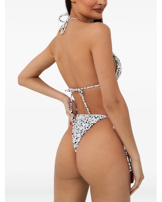 Reina Olga White Concetta Polka-Dot Bikini Set