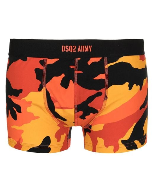 DSquared² Orange Logo-Print Waisband Boxers for men