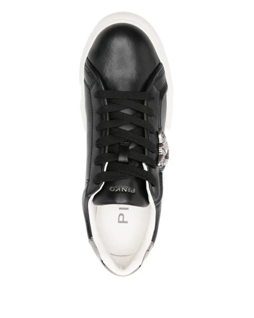 Pinko Black Vitello And Polyurethane Sneakers