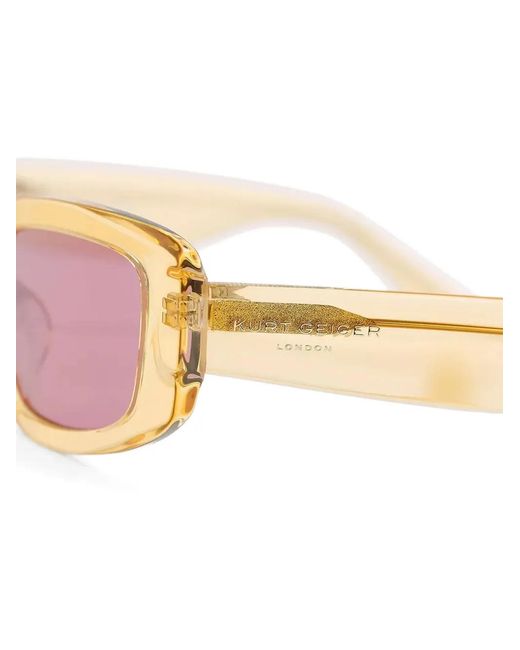 Kurt Geiger Pink Rectangle-Frame Sunglasses