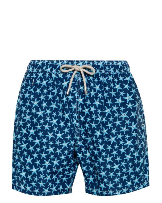 Mc2 Saint Barth Blue Starfish-print Swim Shorts for men