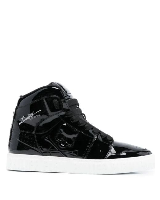 Philipp Plein Black Super Street Skull Bones Hi-Top Sneakers
