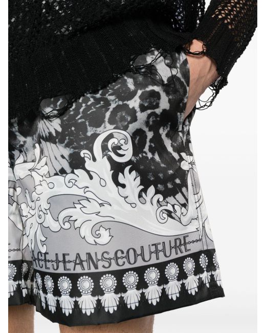 Short à imprimé Watercolour Couture Versace pour homme en coloris Black