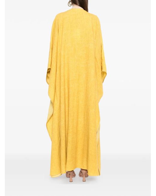 Bambah Yellow Kaftan Dress (Set Of Two)