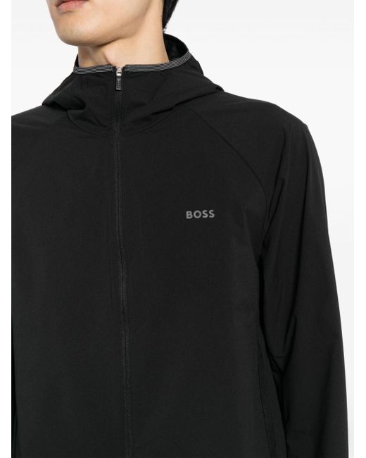 Boss Black Logo-print Hooded Jacket for men
