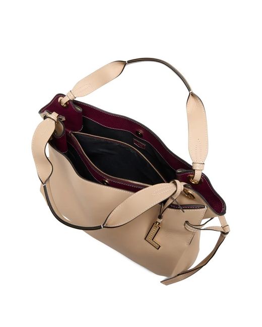 Lancel Natural Swann Leather Tote Bag