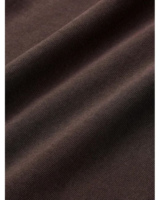 Sporty & Rich Brown Conneticut Logo-Print Cotton T-Shirt