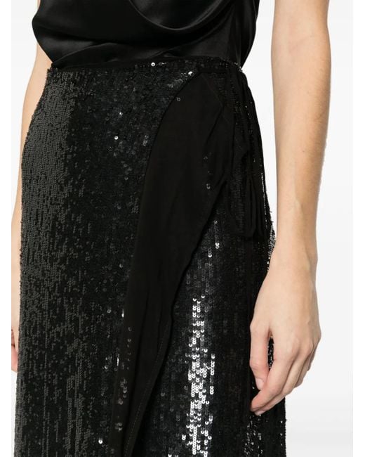 P.A.R.O.S.H. Black P.A.R.O..H. Sequin-Embellished Skirt