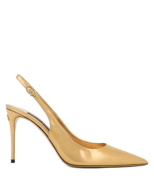 Dolce & Gabbana Metallic Slingback Pointed-Toe Pumps