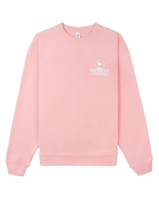 Sporty & Rich Pink Gymnastics Logo-Print Sweatshirt