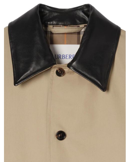 Burberry Natural Meadowbank Contrast-Collar Overcoat for men