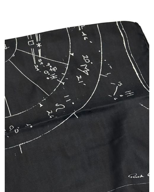 Rick Owens Printed Astro Scarf in Black for Men | Lyst