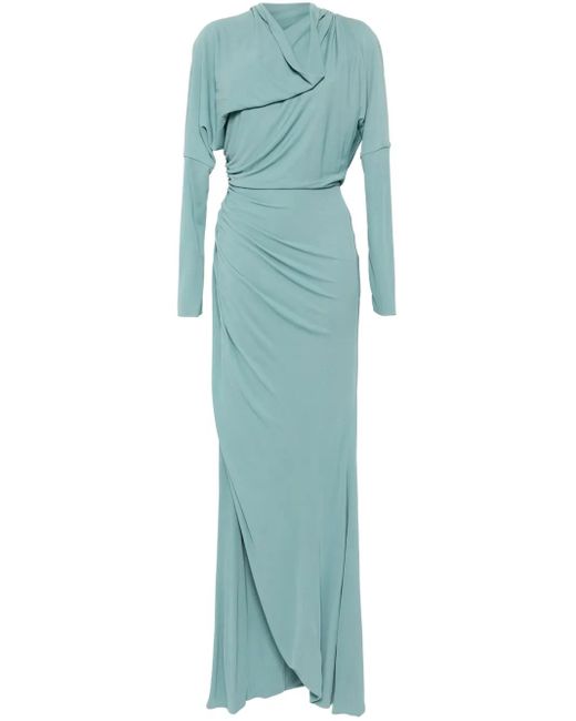 Elie Saab Green Asymmetric Jersey Dress