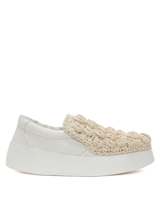 J.W. Anderson White Popcorn Leather Loafers