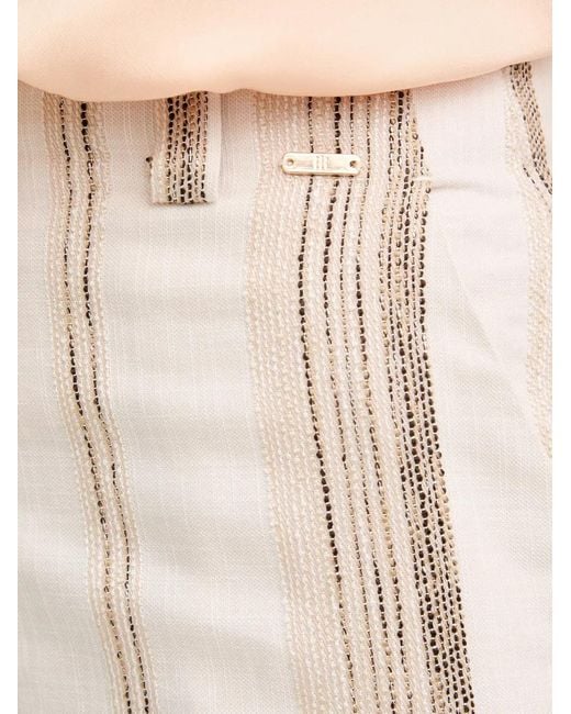 Fracomina White Striped Bermuda Shorts
