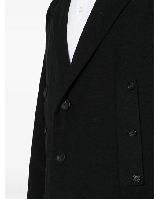 Yohji Yamamoto Black Single-Breasted Coat for men
