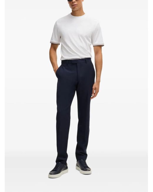 Boss Blue Leather Sneakers for men