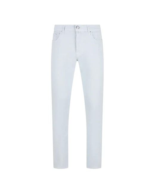 Jacob Cohen White Buttoned Trousers for men
