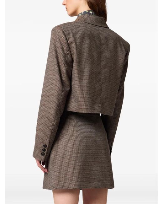 Chaqueta Corta A Cuadros MSGM de color Brown