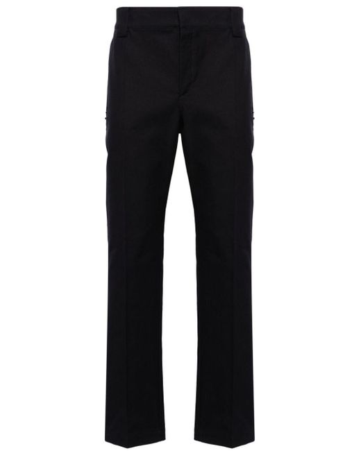 Valentino Garavani Black Rockstud Straight Tailored Trousers for men