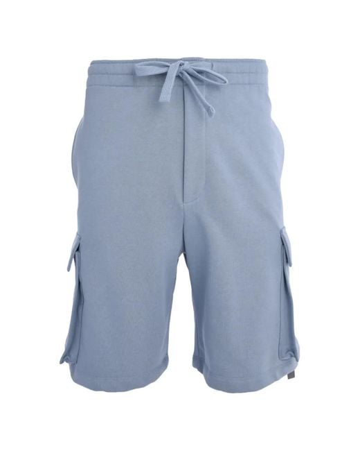 hinnominate Blue Drawstring-Fastening Cargo Shorts for men