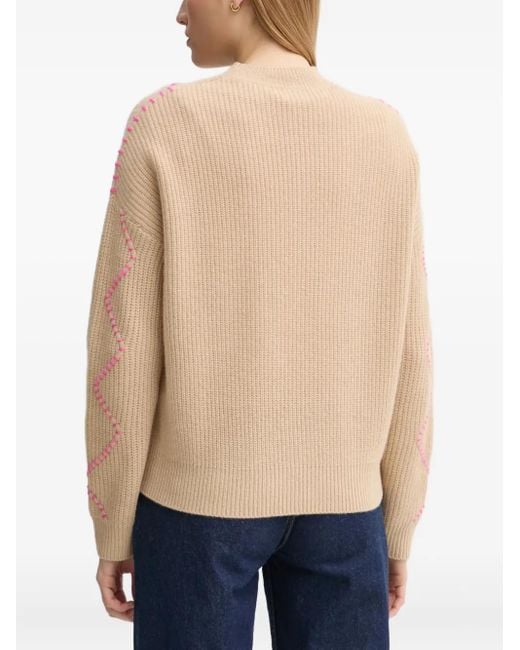 From Future Blue Cable-Knit Bmbroidered Sweater