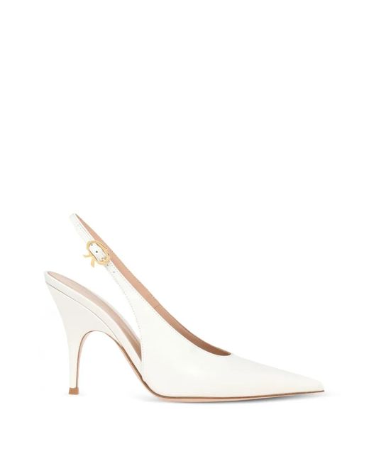 Gianvito Rossi White Sofia Slingback-Pumps
