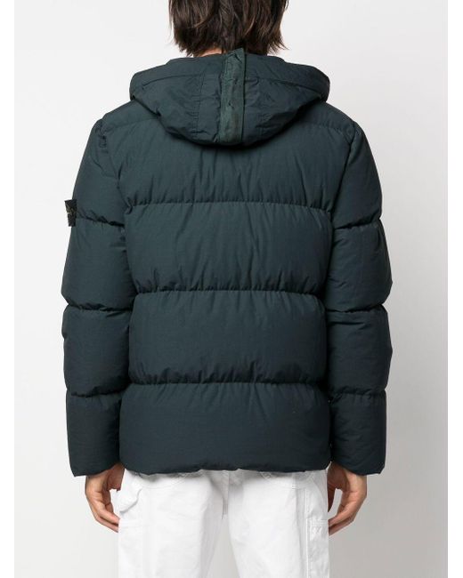Stone Island Logo-patch Puffer Jacket in Blue for Men | Lyst