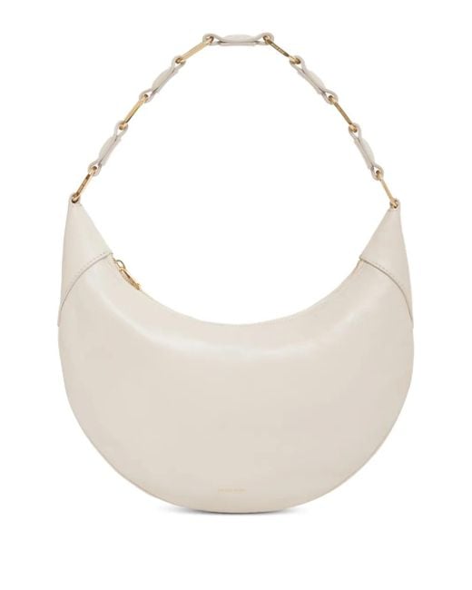Anine Bing White Kate Curved-Silhouette Shoulder Bag