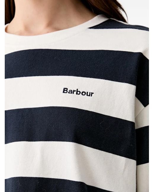 Barbour Blue Cartmel Striped-Pattern Long-Sleeved T-Shirt