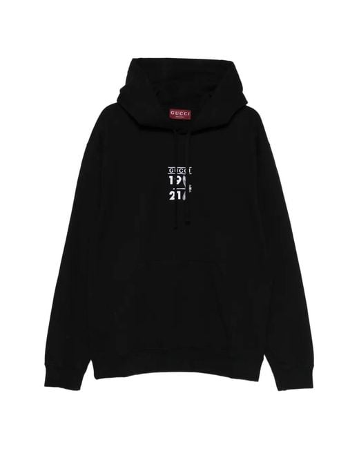 Gucci Black Graphic Hooded Sweatshirt for men