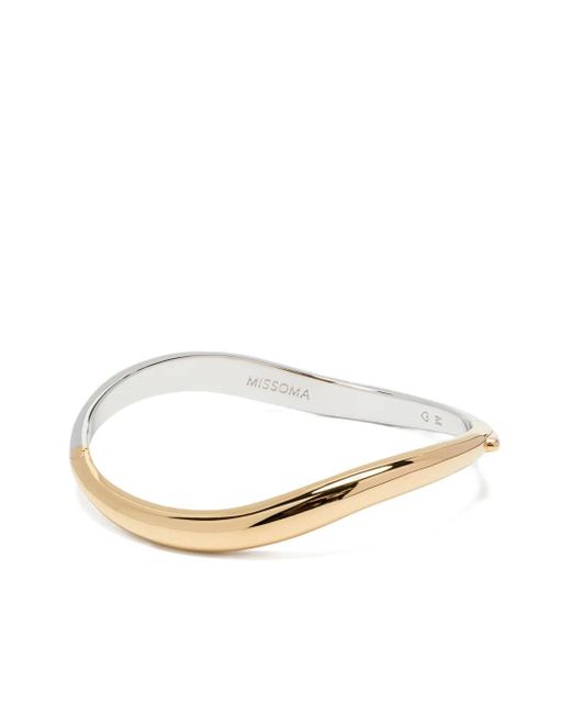 Missoma White Savi Signature Hinged Bangle