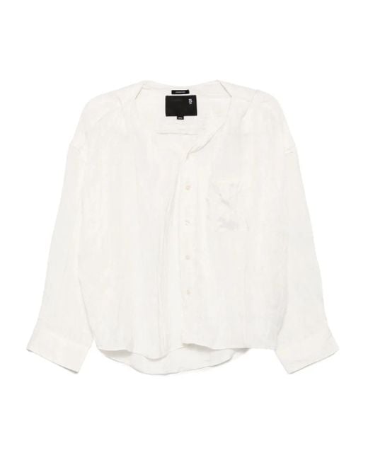 R13 ツイストネック シャツ White