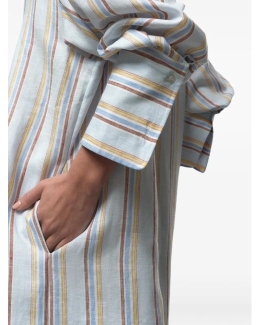 CAYET White Nora Linen Shirt Maxi Dress