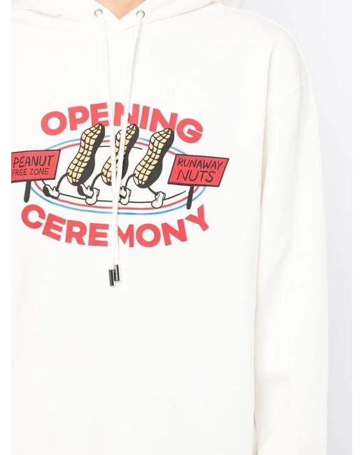 Opening Ceremony White Logo-Print Cotton Hoodie for men