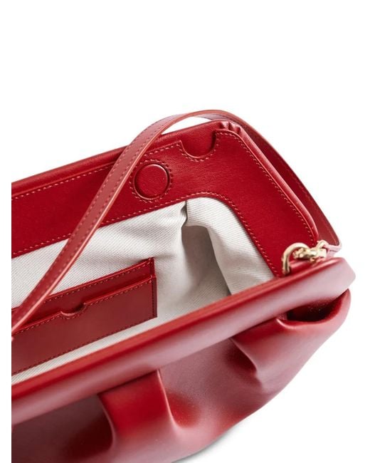 THEMOIRÈ Red Bios Ruched Shoulder Bag