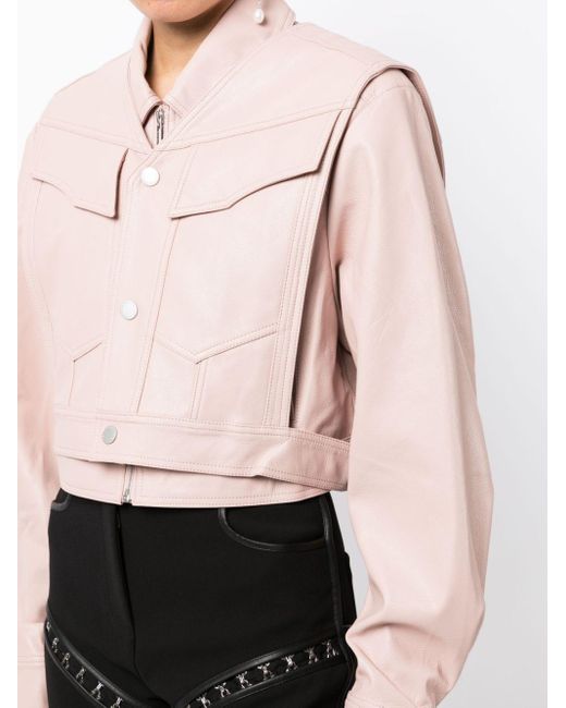 Feng Chen Wang Pink Layered-panel Cropped Jacket
