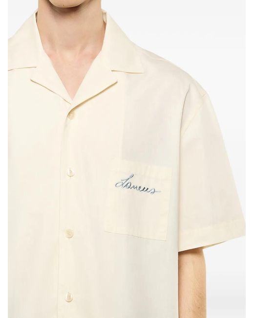 Laneus White Chest-Pocket Shirt for men