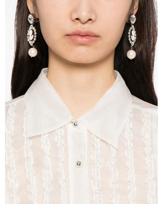Macgraw White Tuxedo Shirt