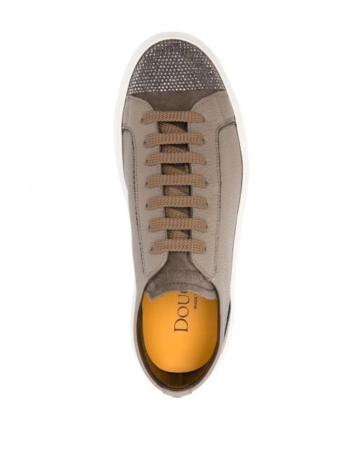 Doucal's Brown Crystal-Embellished Sneakers