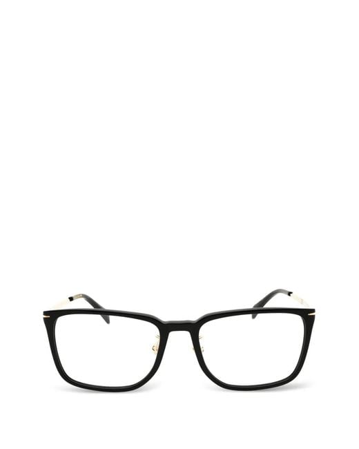 David Beckham Black Square-Frame Glasses for men