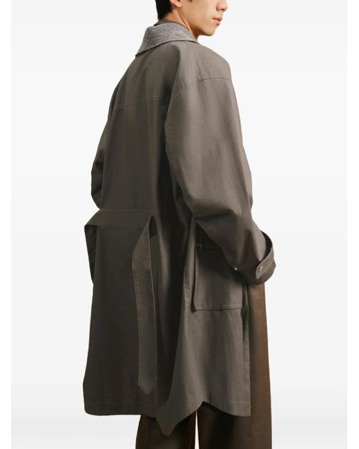 CROQUIS Gray Belted Trench Coat for men